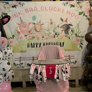Farm Animal Birthday Party Banner